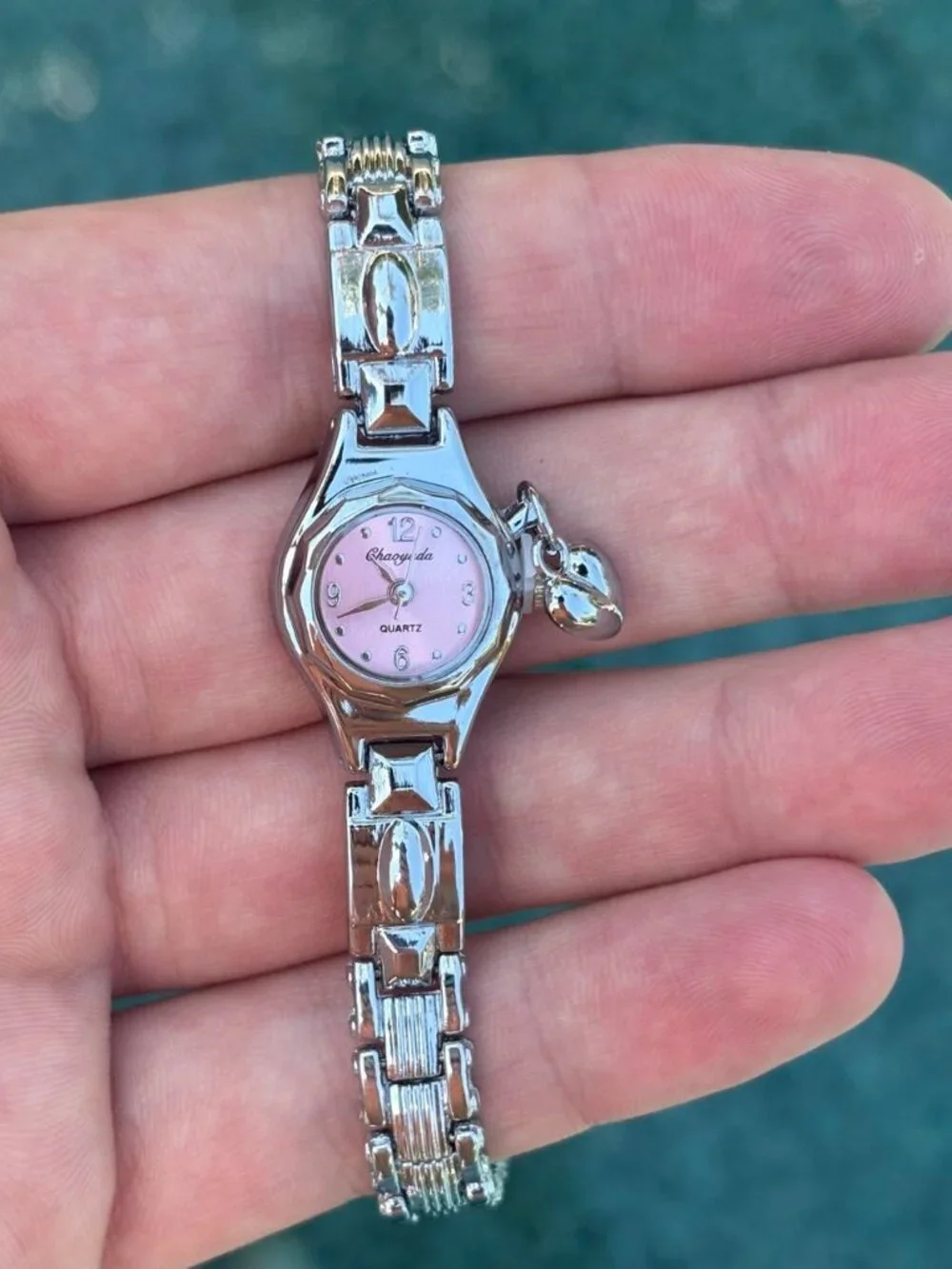Preppy Silver Heart Charm Link Watch Preppy Y2K OS